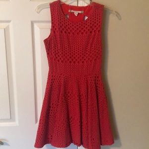 Chelsea & Violet eyelet coral dress